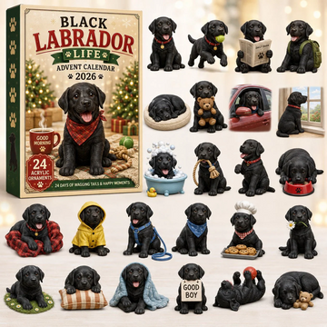 Black Labrador Life Advent Calendar 2026 - 24-Day Countdown, Acrylic Charms Every Day Bring New Suprises