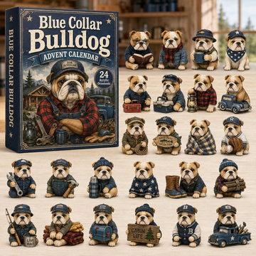 Blue Collar Bulldog Advent Calendar 2026 - 24-Day Countdown, Acrylic Charms Every Day Bring New Suprises