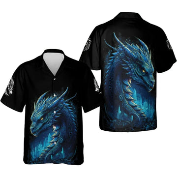 Blue Dragon Hawaiian Shirt For Mens, Dragon Hawaiian Shirts HE0038