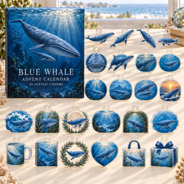 Blue Whale Advent Calendar 2026 - 24-Day Countdown, Acrylic Charms