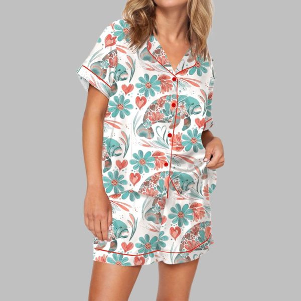 Boho Floral Manatee Pajama Set