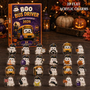 Boo Bus Driver Advent Calendar 2026 24 Day Festive Countdown Acrylic Charms Blind Box Gift For Family Friends