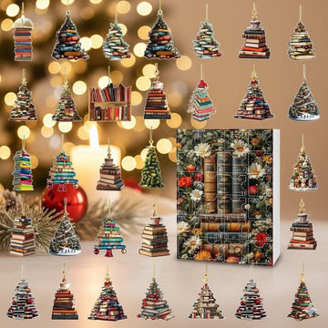 Book Lover Advent Calendar 2026 24 Days Reading Themed Acrylic Ornaments Bookish Christmas Countdown Box Gift For Readers