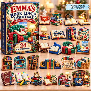 Book Lover Advent Calendar 2026 - 24-Day Countdown, Acrylic Charms