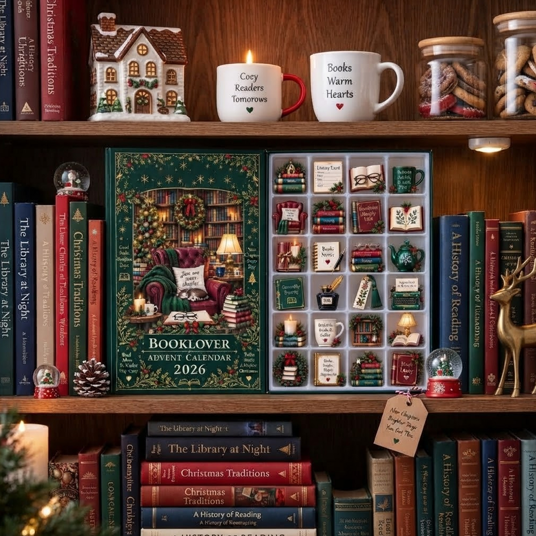 Book Lover Advent Calendar Christmas Ornament Set 24 Day Reading Countdown