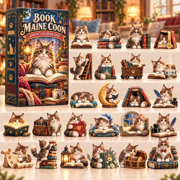 Book Maine Coon Advent Calendar 2026 - 24-Day Countdown, Acrylic Charms