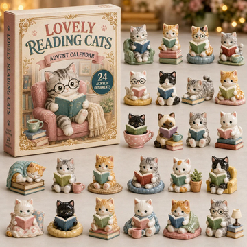 Bookish Cats Advent Calendar 2026 - 24-Day Countdown, Acrylic Charms Every Day Bring New Suprises