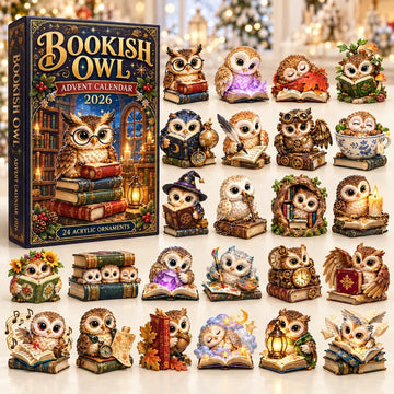 Bookish Owl Advent Calendar 2026 - 24-Day Countdown, Acrylic Charms