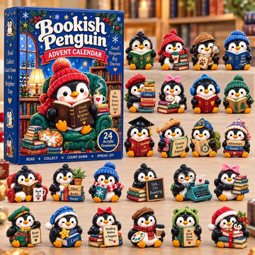 Bookish Penguin Club Advent Calendar 2026 - 24-Day Countdown, Acrylic Charms
