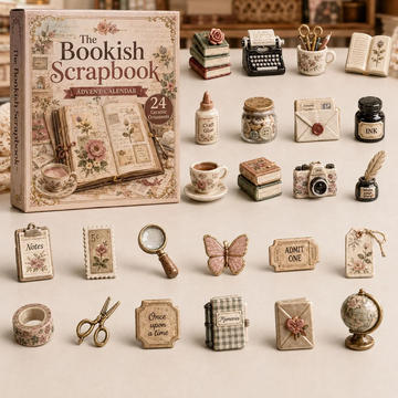 Bookish Scrapbook Advent Calendar 2026 - 24-Day Countdown, Acrylic Charms Every Day Bring New Suprises