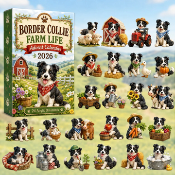 Border Collie Farm Life Advent Calendar 2026 - 24-Day Countdown, Acrylic Charms Every Day Bring New Suprises