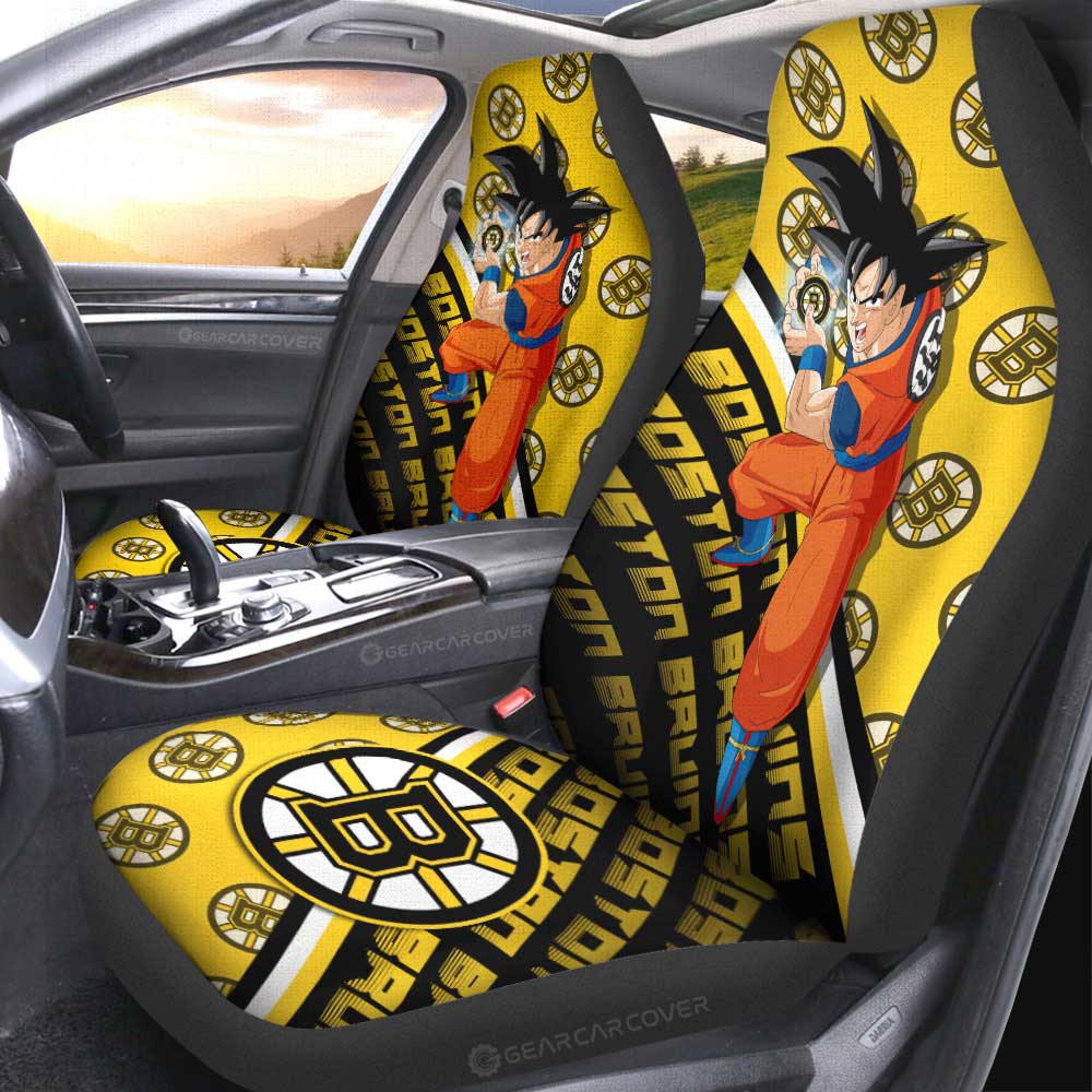 Boston Bruins Car Seat Covers Goku Car Decorations For Fans