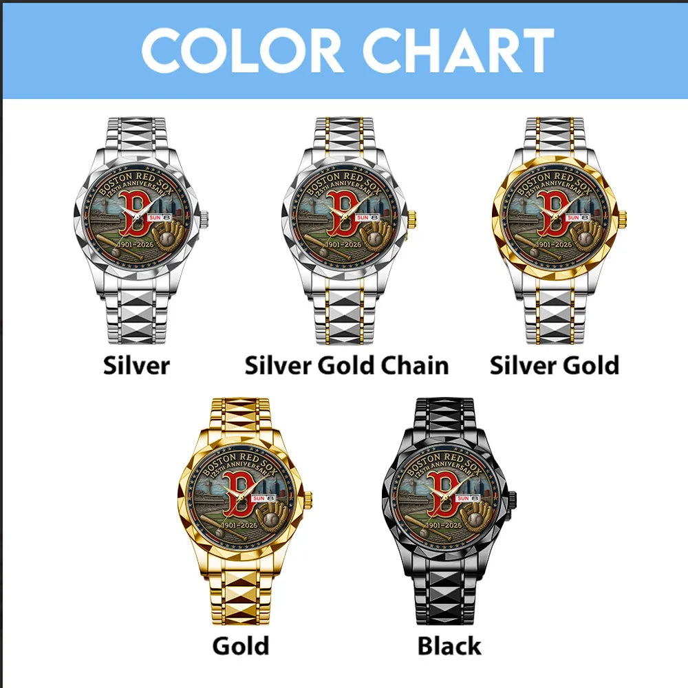 Boston Red Sox 125th Anniversary 1901-2026 Alloy Luxury Quartz Watch – TANTN15617