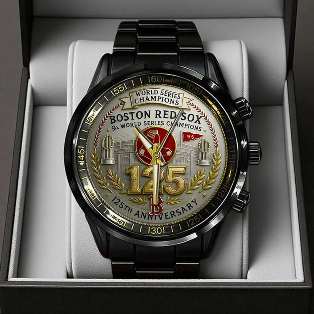 Boston Red Sox 125th Anniversary 2026 Black Stainless Steel Watch – TANTN16068