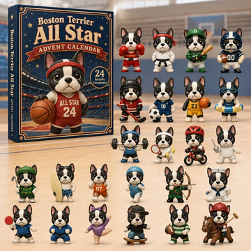 Boston Terrier All-Star Advent Calendar 2026 - 24-Day Countdown, Acrylic Charms Every Day Bring New Suprises