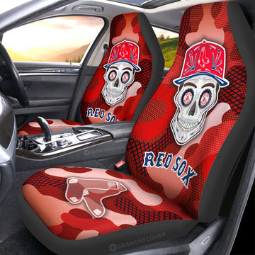 Bostons Red Sox Car Seat Covers Skull Theme Collection