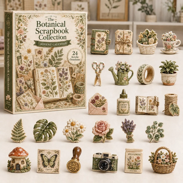 Botanical Scrapbook Advent Calendar 2026 - 24-Day Countdown, Acrylic Charms Every Day Bring New Suprises