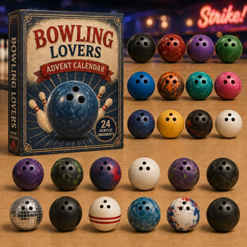 Bowling Balls Advent Calendar 2026 - 24-Day Countdown, Acrylic Charms Every Day Bring New Suprises
