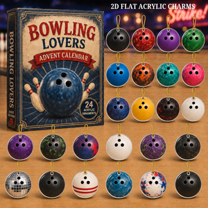 Bowling Balls Advent Calendar 2026 24 Day Festive Countdown Acrylic Charms Blind Box Gift For Bowling Lovers