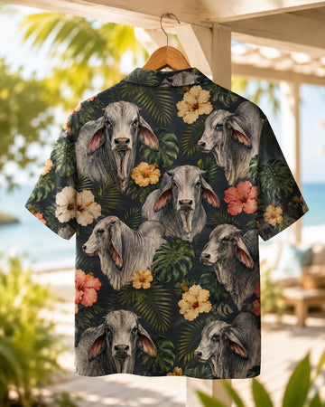 Brahman Bull Tropical Hawaiian Shirt for Men & Women