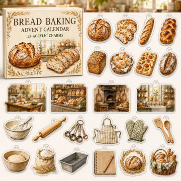 Bread Baking Advent Calendar 2026 - 24-Day Countdown, Acrylic Charms