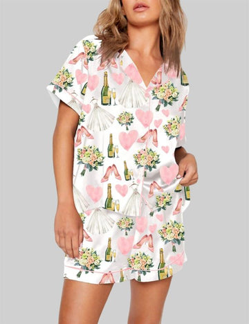 Bride Wedding Champagne Pajama Set