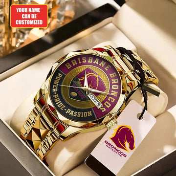 Personalized Brisbane Broncos Alloy Luxury Quartz Watch-PFZ10138