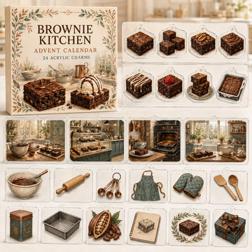 Brownie Baking Advent Calendar 2026 - 24-Day Countdown, Acrylic Charms