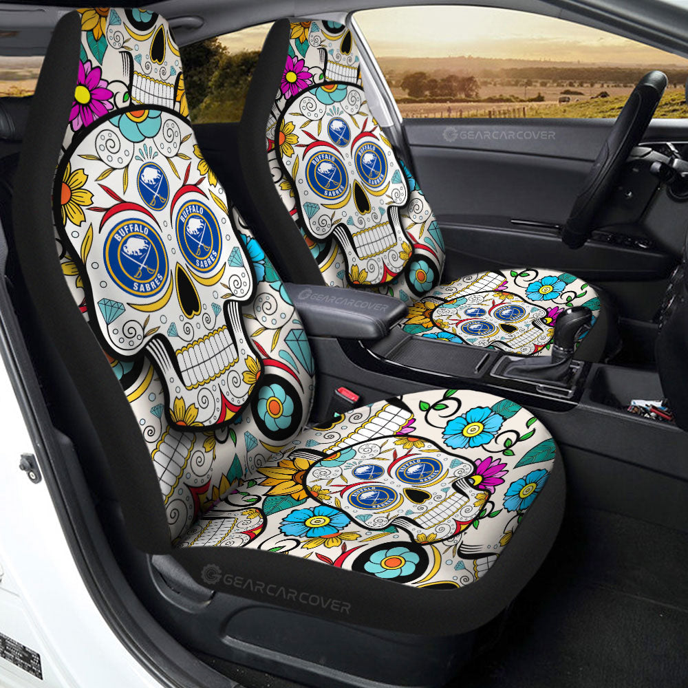 Buffalo Sabres Car Seat Covers Custom Sugar Skull Car Accessories