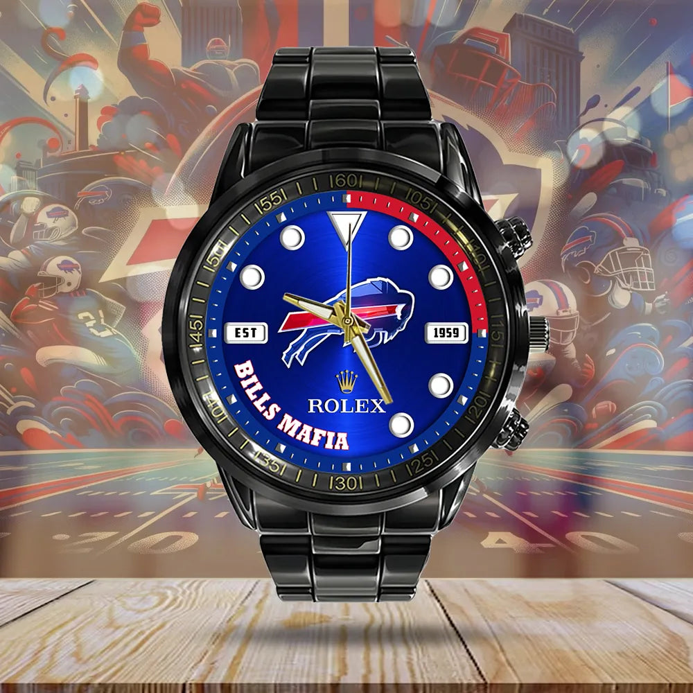 Buffalo Bills x Rolex Black Stainless Steel Watch – MAITM7791