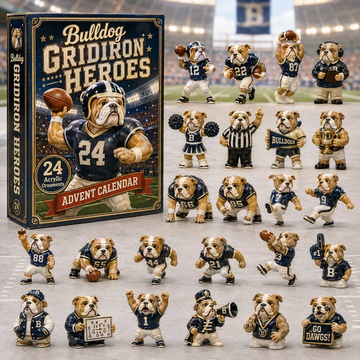Bulldog Football Heroes Advent Calendar 2026 - 24-Day Countdown, Acrylic Charms Every Day Bring New Suprises