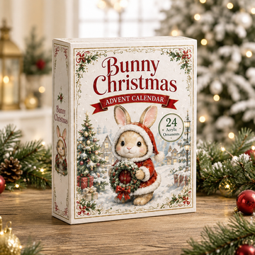 Bunny Christmas Advent Calendar 2026 24 Day Festive Countdown Acrylic Charms Blind Box Gift For Bunny Lovers