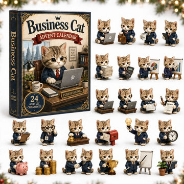 Business Cat Advent Calendar 2026 - 24-Day Countdown, Acrylic Charms Every Day Bring New Suprises
