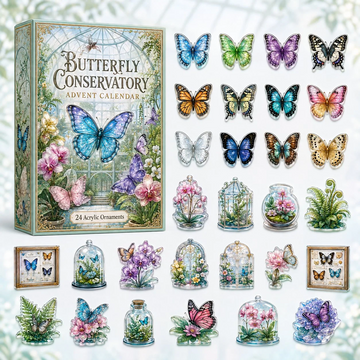 Butterfly Conservatory Advent Calendar 2026 - 24-Day Countdown, Acrylic Charms Every Day Bring New Suprises