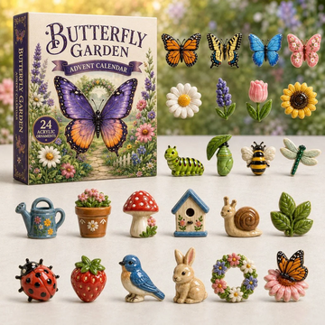 Butterfly Garden Advent Calendar 2026 - 24-Day Countdown, Acrylic Charms Every Day Bring New Suprises
