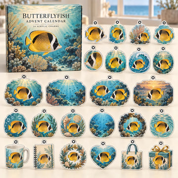 Butterflyfish Advent Calendar 2026 - 24-Day Countdown, Acrylic Charms