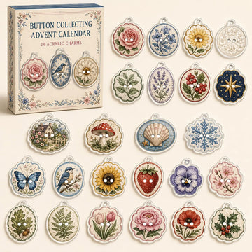 Button Collecting Advent Calendar 2026 - 24-Day Countdown, Acrylic Charms