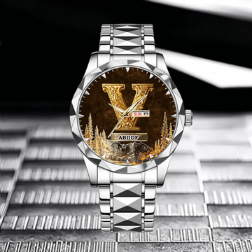 Custom Letter Watch - Personalized Initial Engraved Wristwatch With Strap Options For Men & Women - Gift For HimHer-1