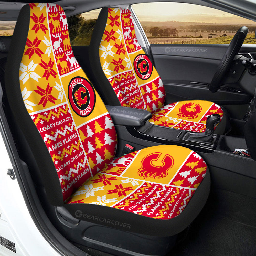 Calgary Flames Car Seat Covers Custom Ugly Style Car Accessories