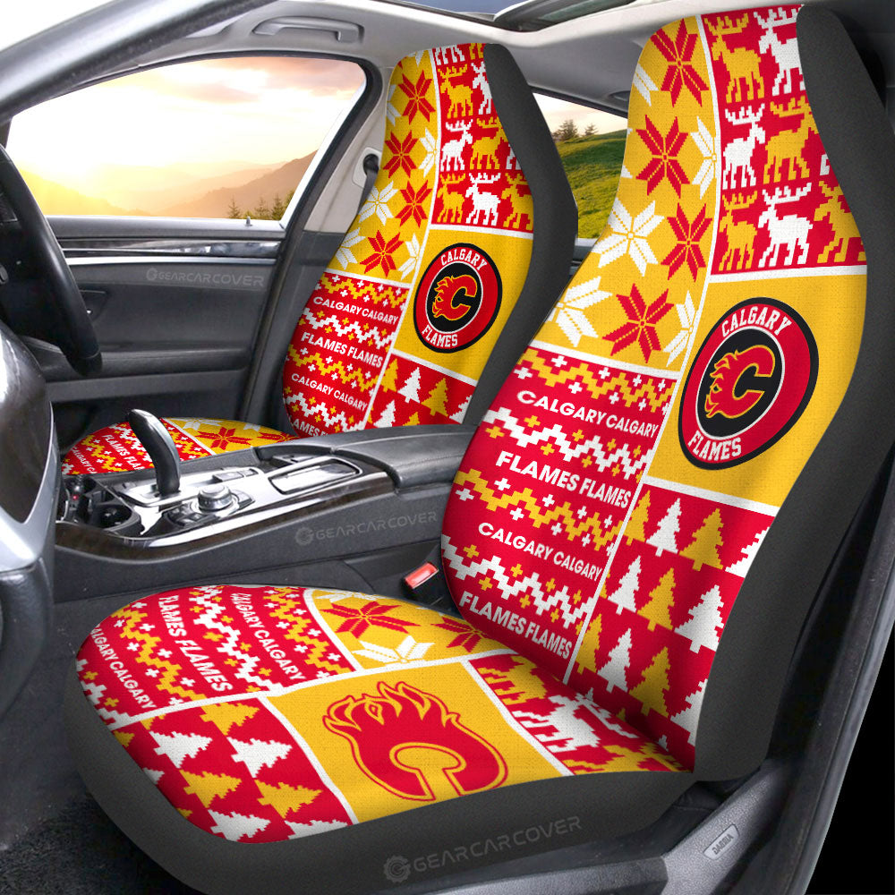 Calgary Flames Car Seat Covers Custom Ugly Style Car Accessories