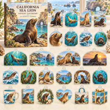 California Sea Lion Advent Calendar 2026 - 24-Day Countdown, Acrylic Charms