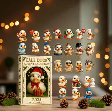 Call Duck Advent Calendar 2025 24 Day Acrylic Ornament Box Cute Duck Christmas Countdown Gift Holiday Decor For Animal Lovers