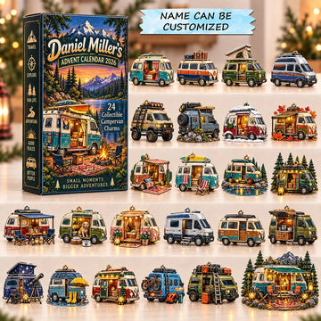 Campervan advent calendar 2026 - 24-Day Countdown, Acrylic Charms