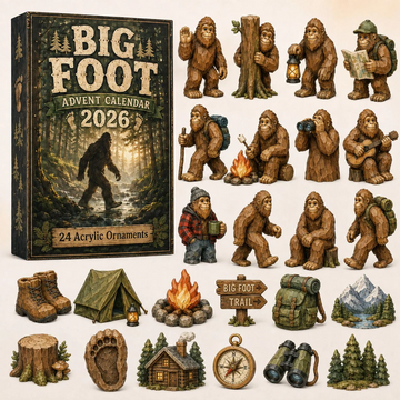Camping Big Foot Advent Calendar 2026 - 24-Day Countdown, Acrylic Charms Every Day Bring New Suprises