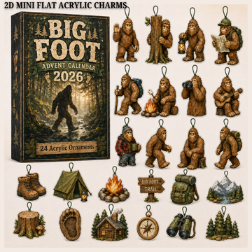 Camping Big Foot Advent Calendar 2026 24 Day Festive Countdown Acrylic Charms Blind Box Gift For Campers Family Friends
