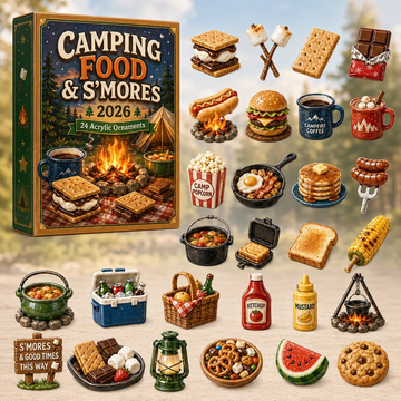 Camping Food &amp; Smores Advent Calendar 2026 - 24-Day Countdown, Acrylic Charms Every Day Bring New Suprises