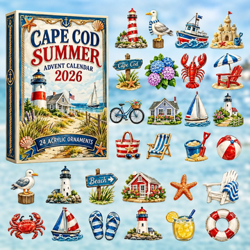 Cape Cod Summer Advent Calendar 2026 - 24-Day Countdown, Acrylic Charms Every Day Bring New Suprises