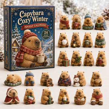 Capybara Cozy Winter Advent Calendar 2026 - 24-Day Countdown, Acrylic Charms Every Day Bring New Suprises