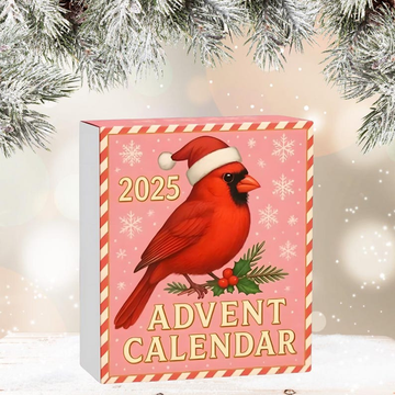 Cardinal Bird Advent Calendar 2024 Christmas Countdown Calendar With 24 Acrylic Red Bird Ornaments Holiday Decoration Gift For Bird Lovers