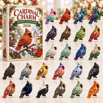 Cardinal Charm Advent Calendar 2026 - 24-Day Countdown, Acrylic Charms